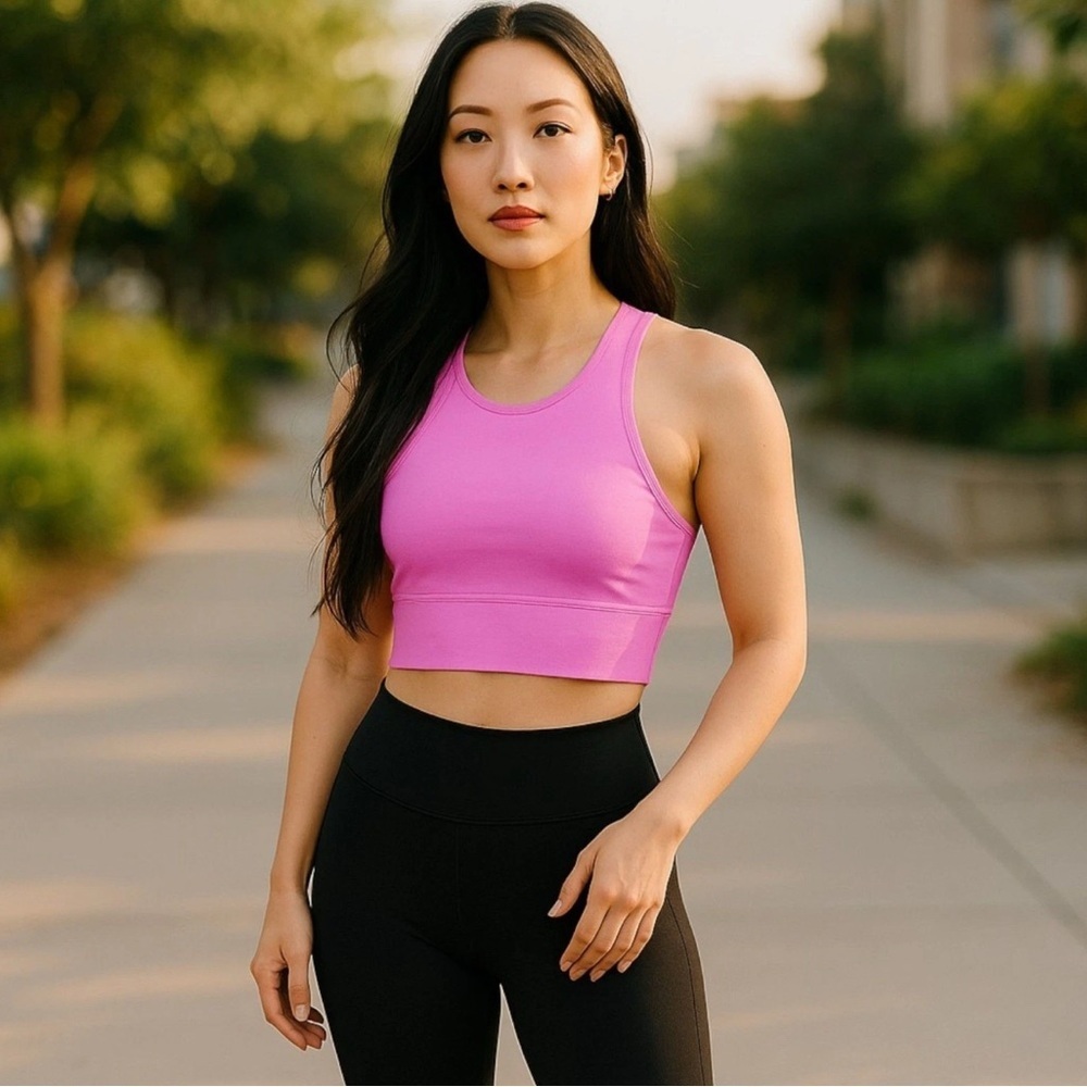 Wilo The Label Ribbed Longline Sports Bra Pink Extra Small Anthropologie